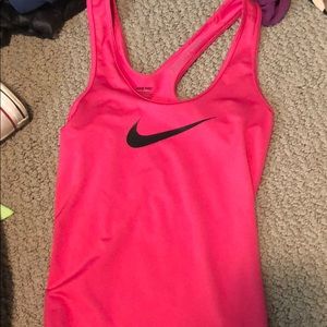 Pink nike work out tank